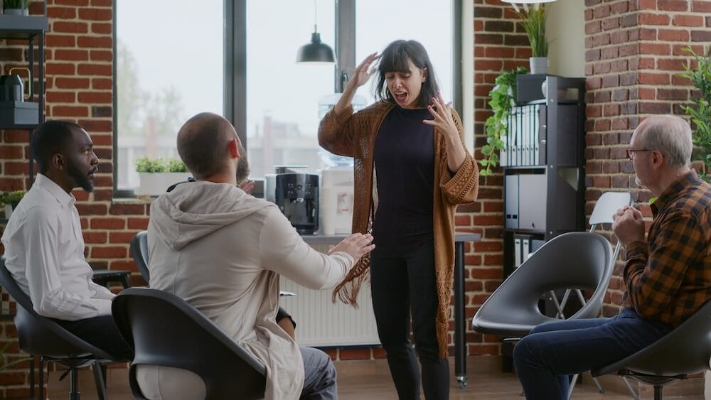 woman expressing frustration and anger