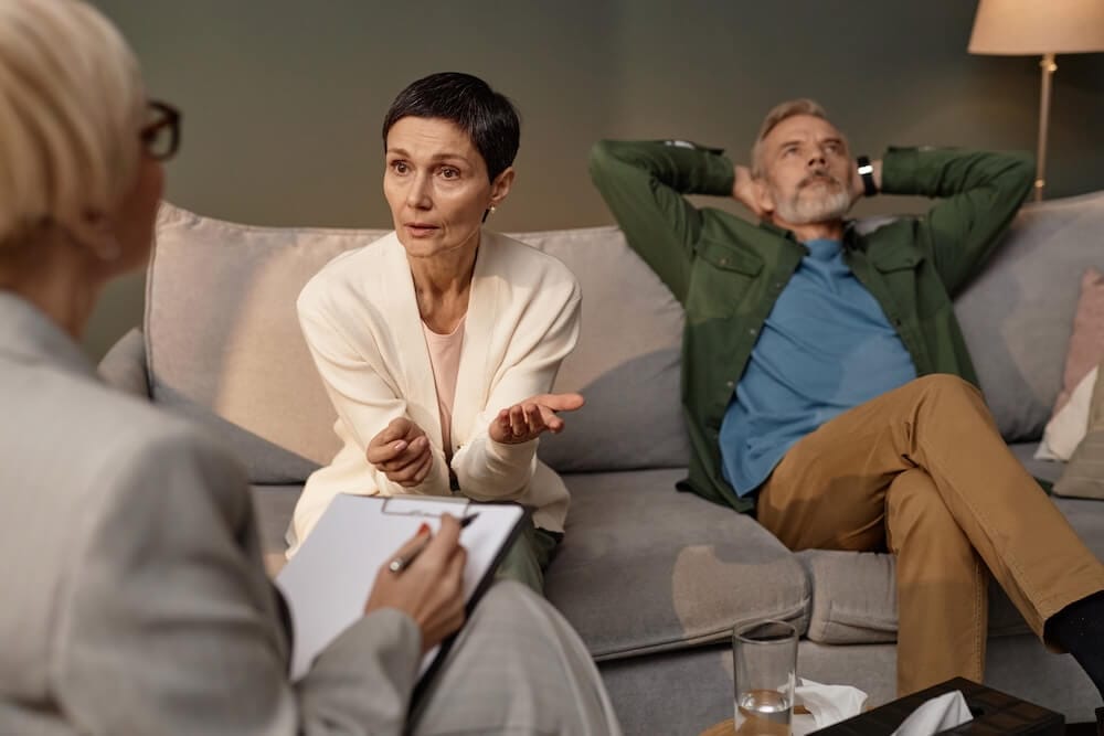 mature couple in couples counseling