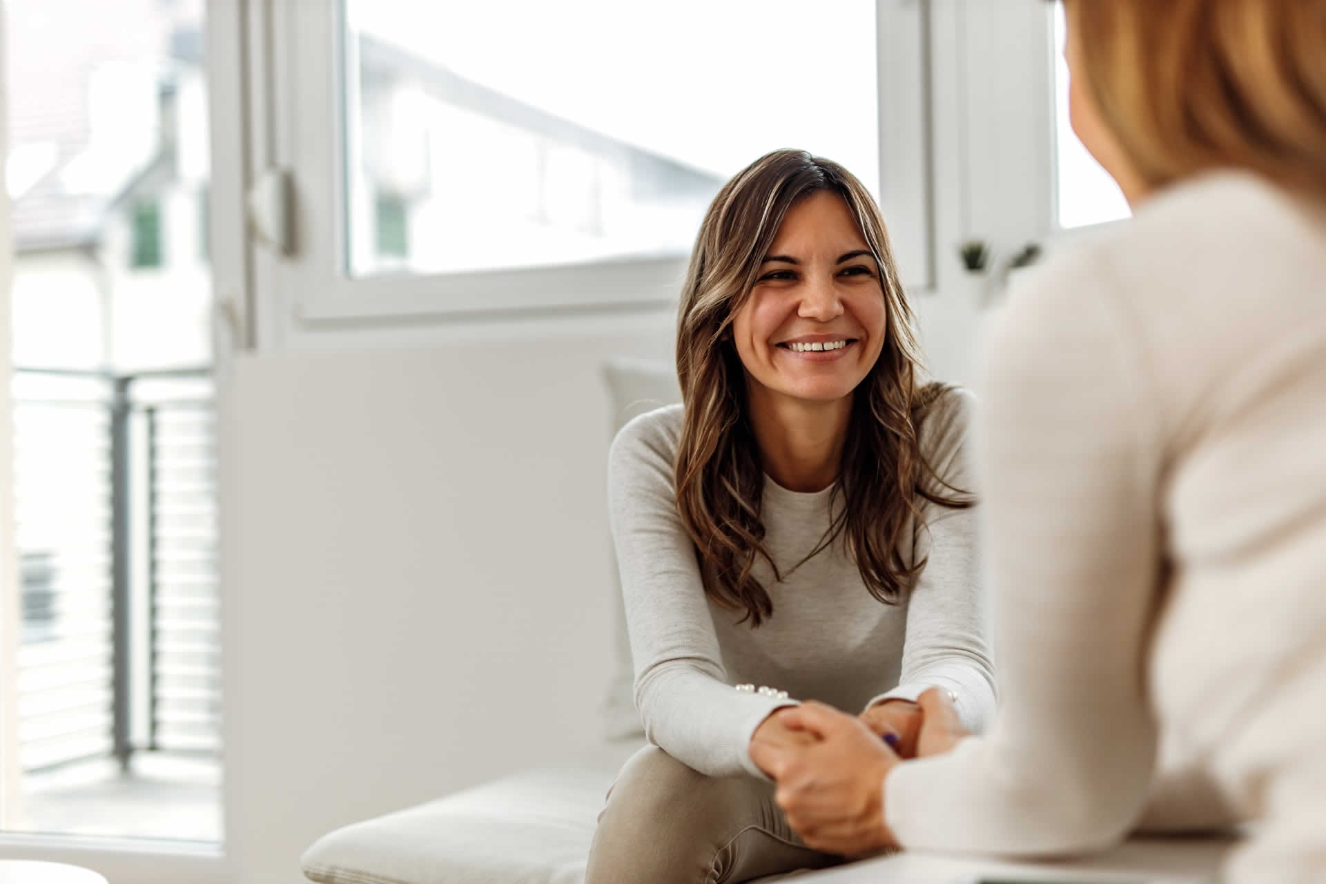 Woman with depression receiving counseling services